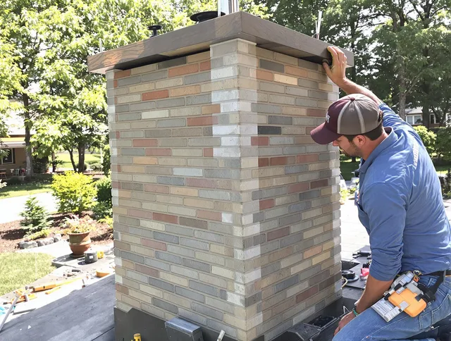 East Windsor Chimney Sweep completing a modern chimney remodel in East Windsor, CT