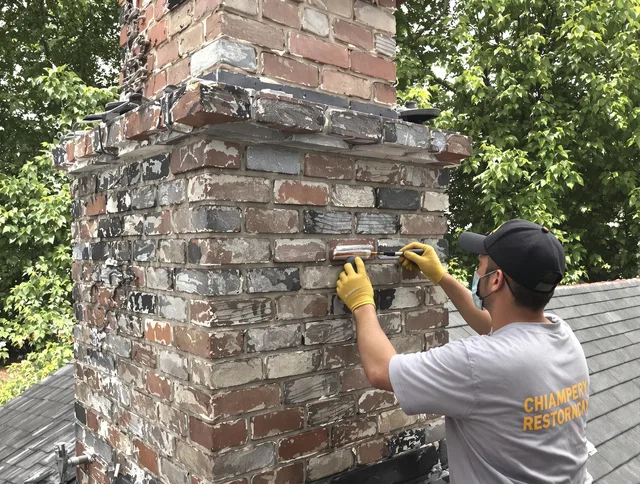 In-progress chimney restoration by East Windsor Chimney Sweep in East Windsor, CT