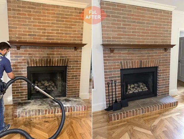 East Windsor Chimney Sweep carefully sanitizing a fireplace in East Windsor, CT