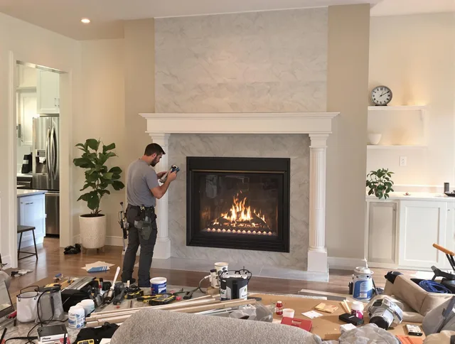 Newly installed fireplace by East Windsor Chimney Sweep in East Windsor, CT